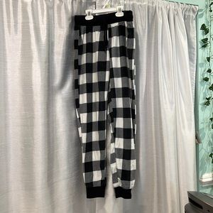 Blacks and  White Plaid Pajama Pants